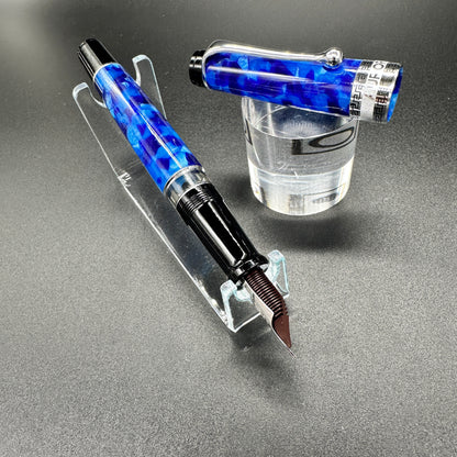 Aurora Optima Fountain Pen - Blue & Chrome