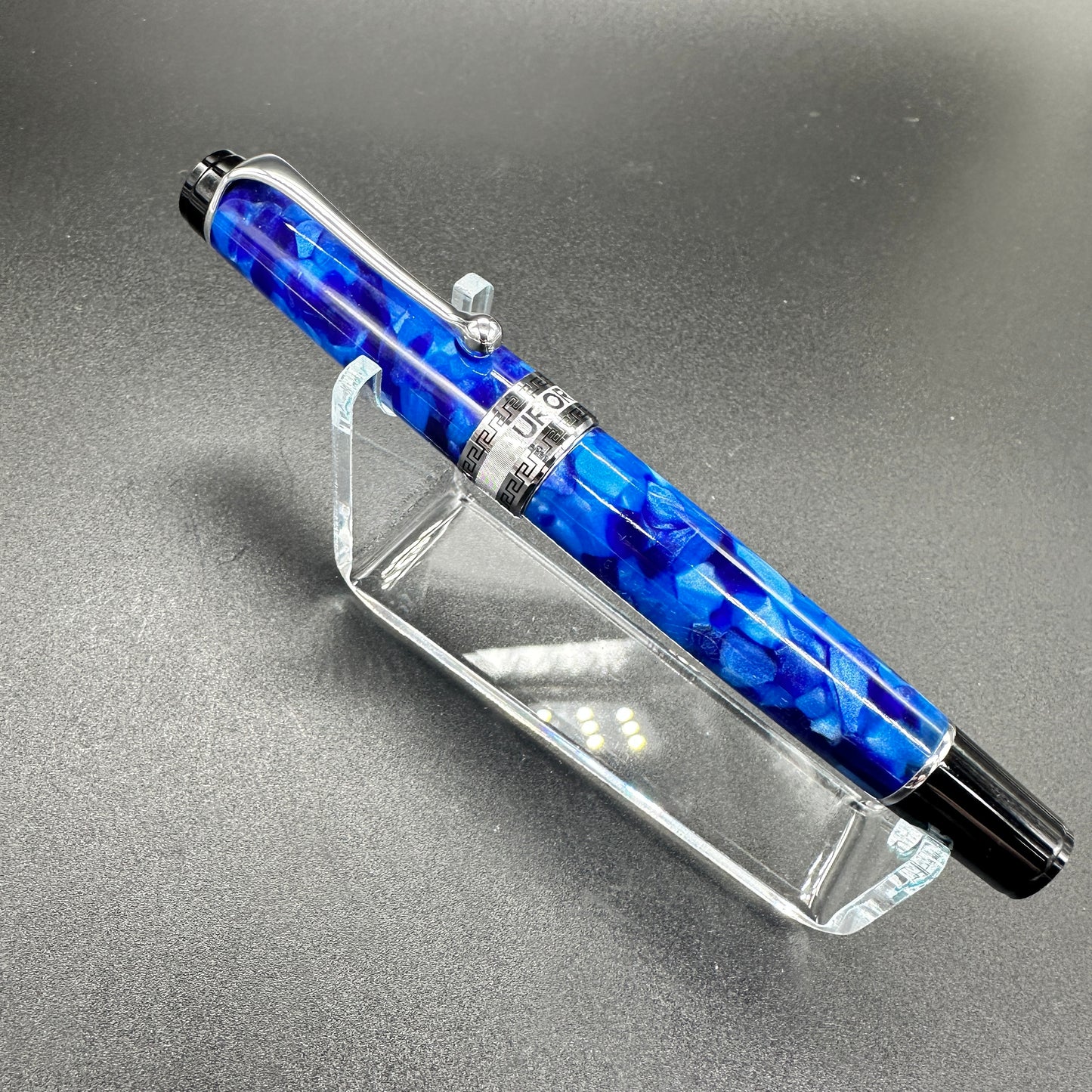 Aurora Optima Fountain Pen - Blue & Chrome